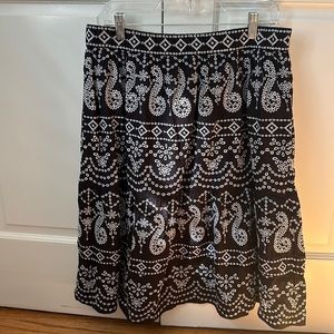 Talbots Black and White Eyelet Skirt -LP